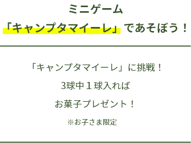 「キャンプタマイーレ」であそぼう！