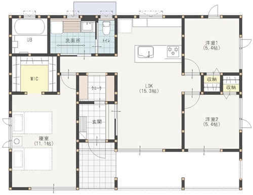 モデルハウス（住宅展示場）水沢店（前沢竹沢2 街かどモデルハウス）の間取り